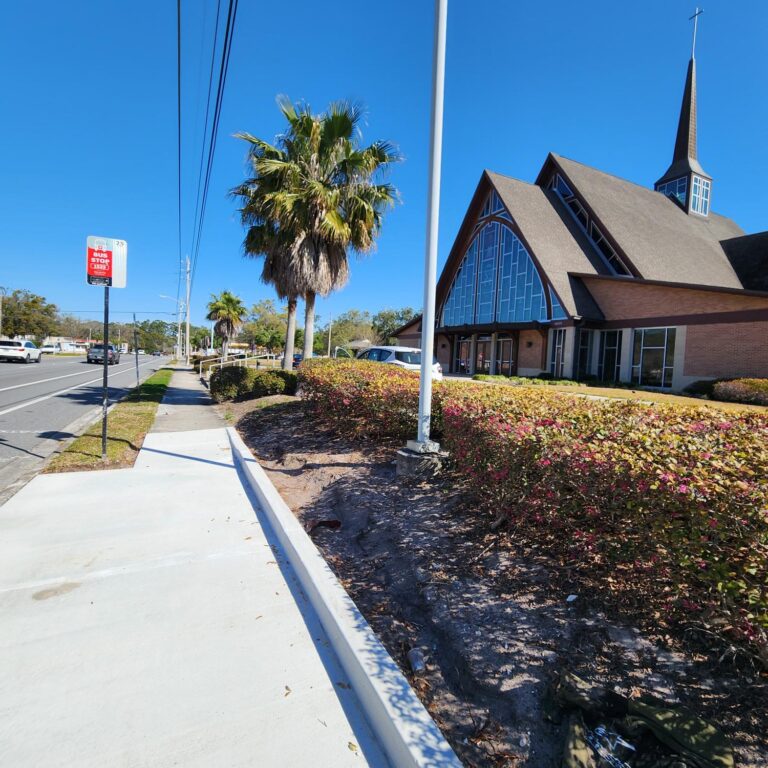 Countywide Transit project completed bus stop.